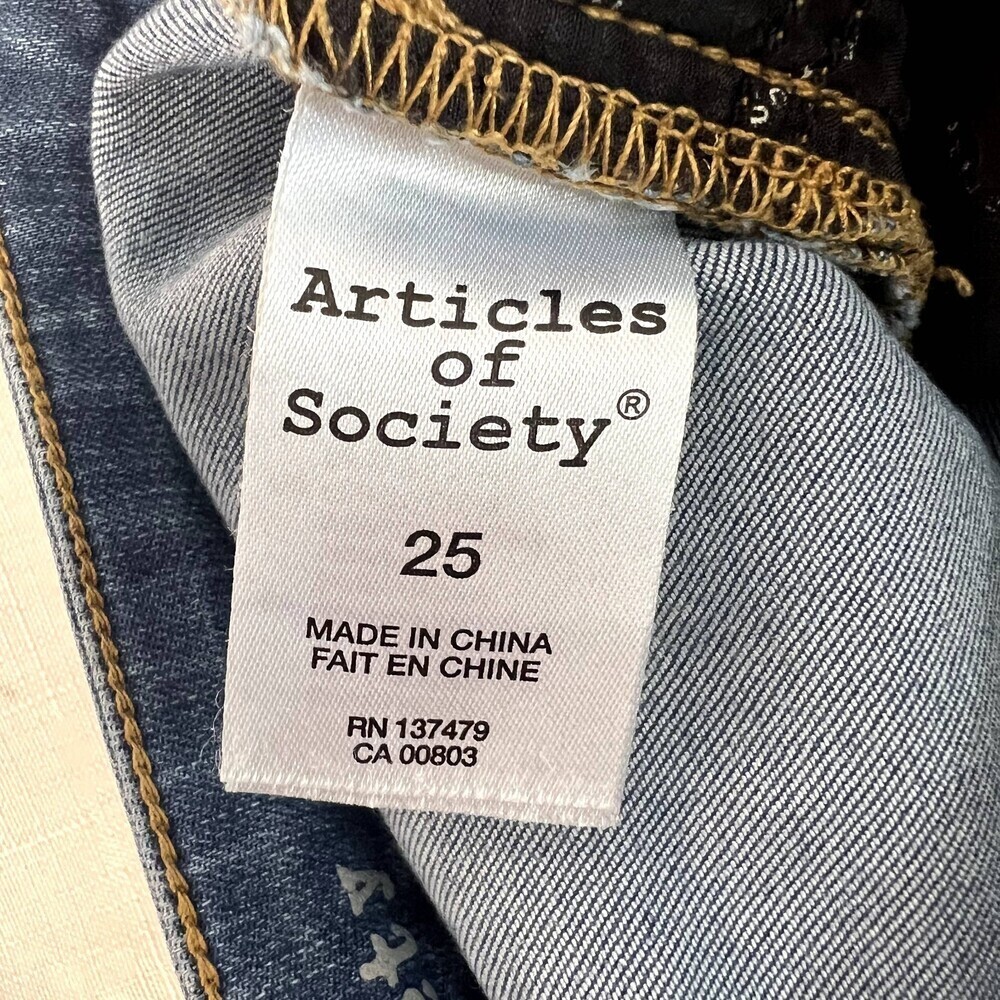 Articles of Society Carly Skinny Crop Med Wash Jean Women's Size 25 - Picture 8 of 11
